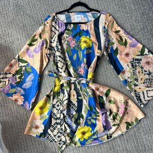 Misa Los Angeles Floral Long Sleeve Dress - Multicolor